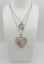 Cargar imagen en el visor de la galería, Double Layer Heart with Rose Quartz
