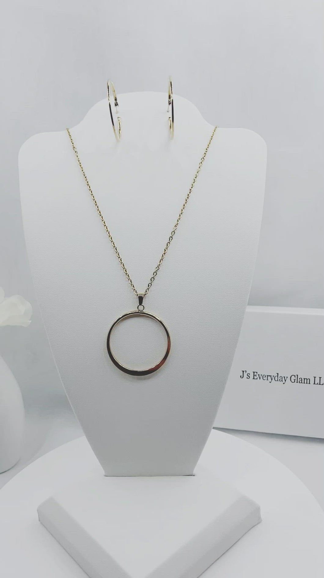 Hoop Earrings and Pendant Set