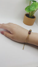 Cargar y reproducir el video en el visor de la galería, Wood Beads Double Chain Bracelet
