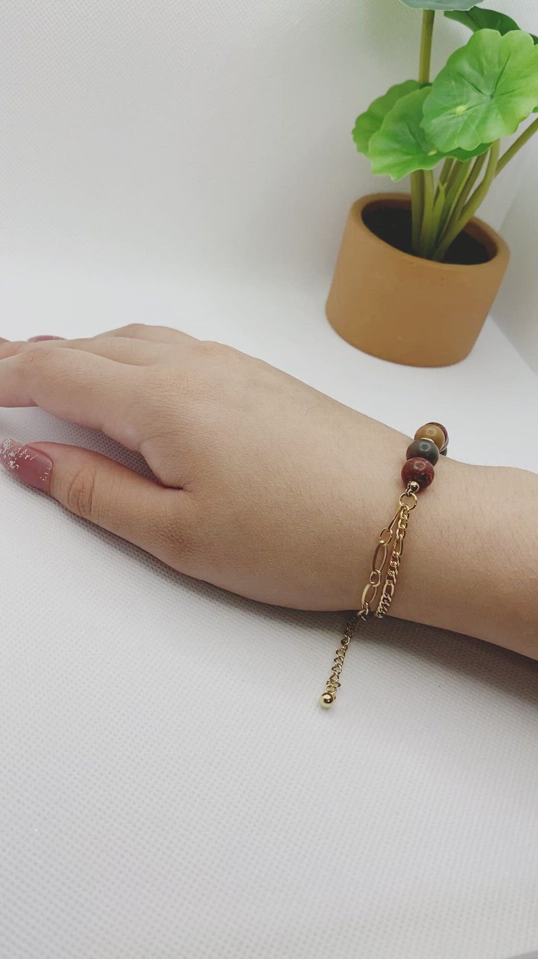 Wood Beads Double Chain Bracelet