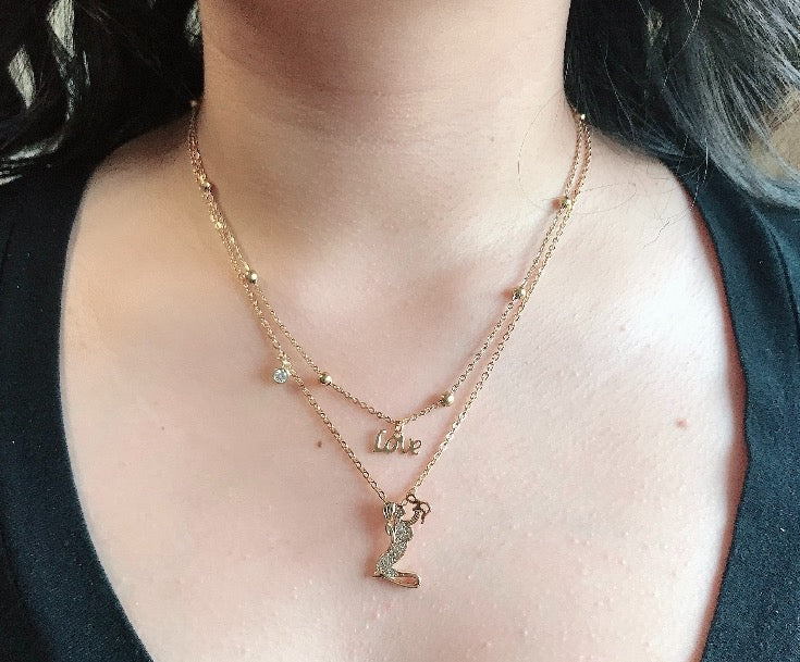 Mother and Baby Layered Necklace
